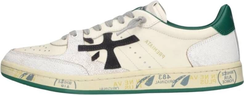 Premiata Groene Sneakers met Witte Details Multicolor