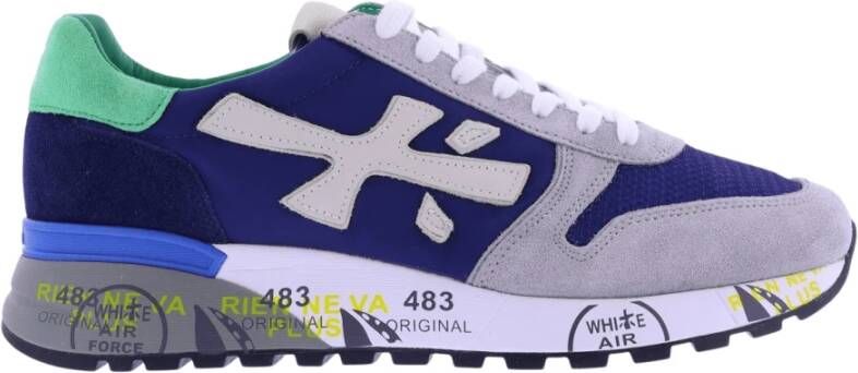 Premiata Leren en stoffen sneakers met rubberen zool Blue Heren