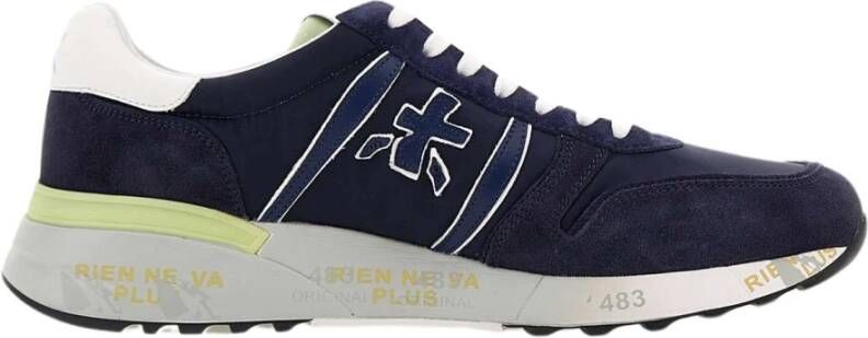 Premiata Blauwe Suède Sneakers Stijlvolle Look Blue Heren