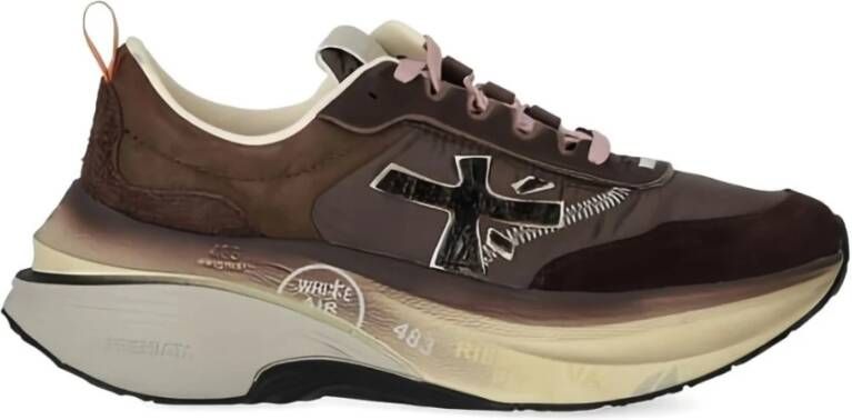 Premiata Bruine Mesh Sneakers met Metalen Details - Foto 2