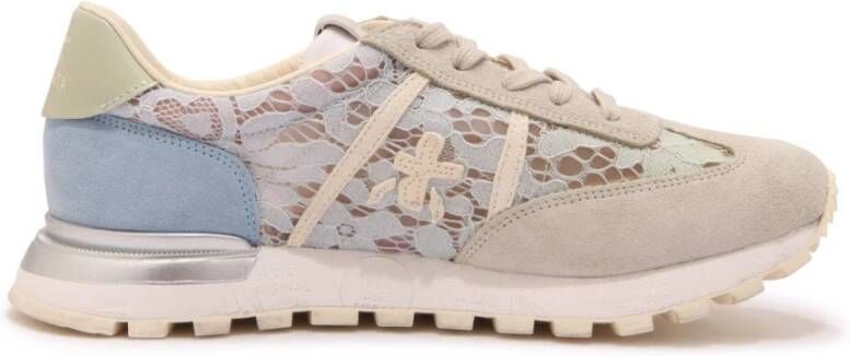Premiata Lace Schoenen Beige-Azzurro-Groen Aqua