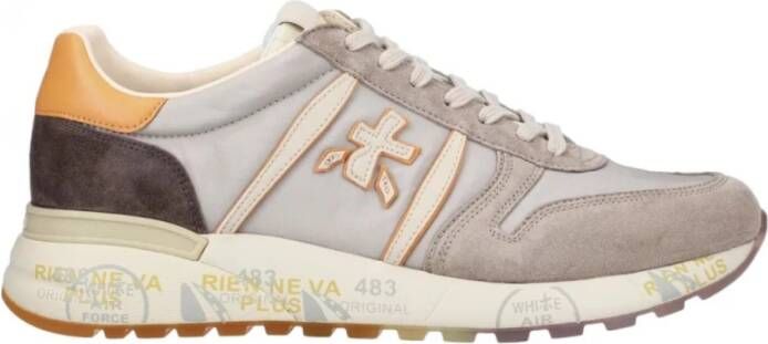 Premiata Lander Grijs Oker Groen Sneakers