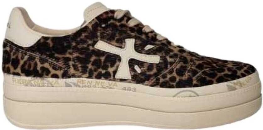 Premiata Low-Top Sneakers Leopard poils logo Ecru Micol Fe in meerkleurig