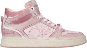 Premiata Leren enkellaars sneakers met vervaagd effect Roze Dames