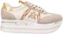 Premiata Leren Sneakers Beige Brons Platform - Thumbnail 1