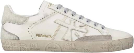 Premiata Leren Sneakers met Logo Inzetstukken