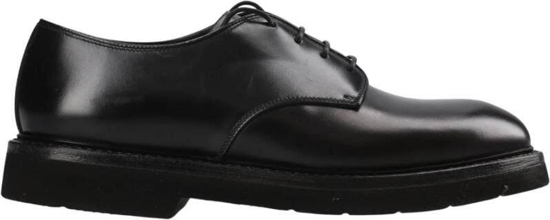 Premiata Leren veterschoenen met verlengde neus Black Heren