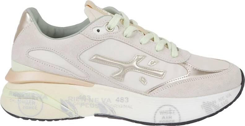 Premiata Lime Beige Suède Sneakers
