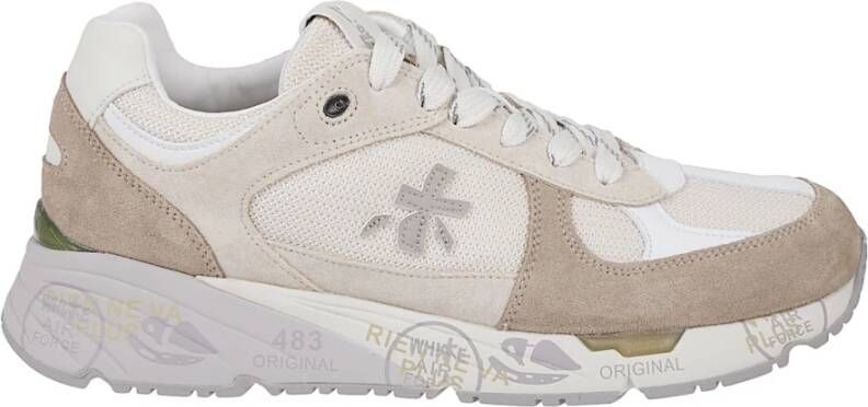 Premiata Lime Suede Technical Fabric Sneakers