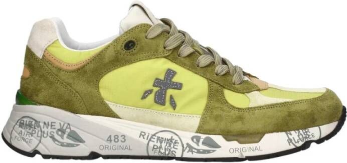 Premiata Limoen Groene Suède Sneakers