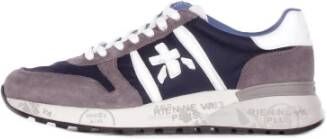 Premiata Logo Sneakers Suède Rubberen Zool Canvas