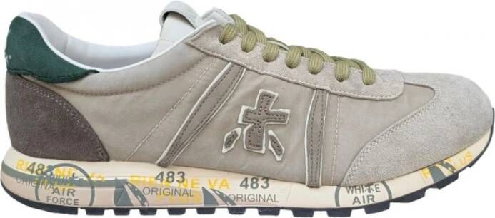 Premiata Lucy Grijs Groene Hak Sneakers