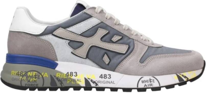 Premiata Stijlvolle Mick Canvas Nylon Sneakers in Grijze Contrasten Gray Heren