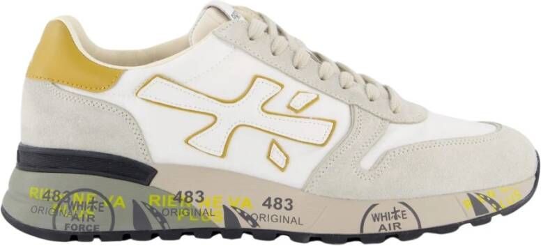 Premiata Witte Mick Sneakers met Gouden Details Multicolor Heren