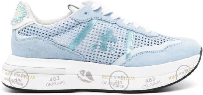 Premiata Net en Suède Sneakers Blue Dames