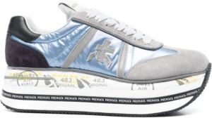 Premiata Platform Leren Sneakers Blauw Dames