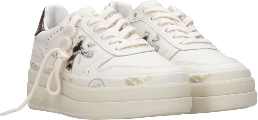 Premiata Witte Leren Sneakers Logo Zijkant Achterkant White Dames - Foto 11