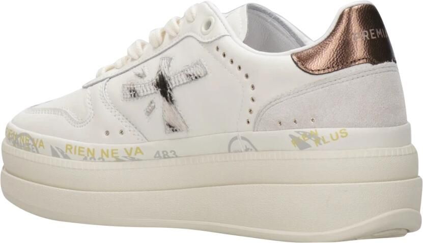 Premiata Witte Leren Sneakers Logo Zijkant Achterkant White Dames - Foto 9