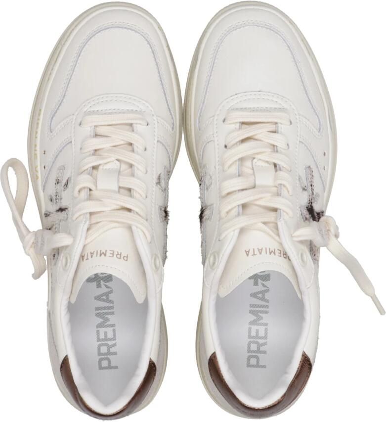 Premiata Witte Leren Sneakers Logo Zijkant Achterkant White Dames - Foto 2