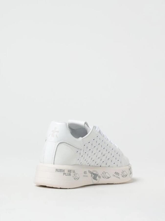 Premiata Witte Leren Veterschoenen met Geborduurde Details White Dames - Foto 2