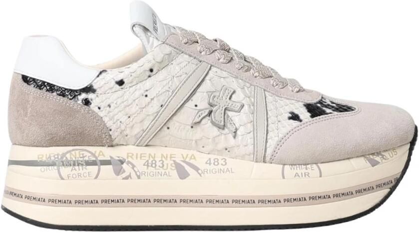 Premiata Stijlvolle sneakers met krokodilleneffect voor dames Beige Dames - Foto 2