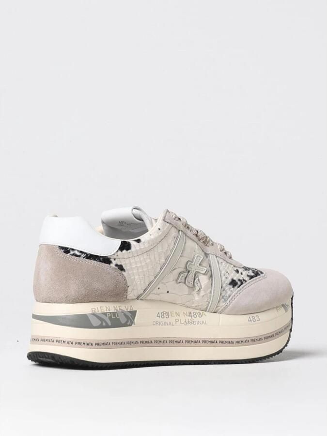 Premiata Stijlvolle sneakers met krokodilleneffect voor dames Beige Dames