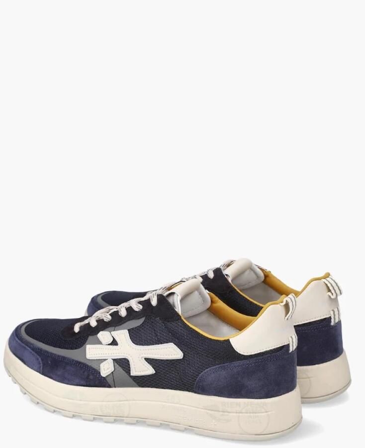 Premiata Blauwe Sneakers met Zool met Symboolprint