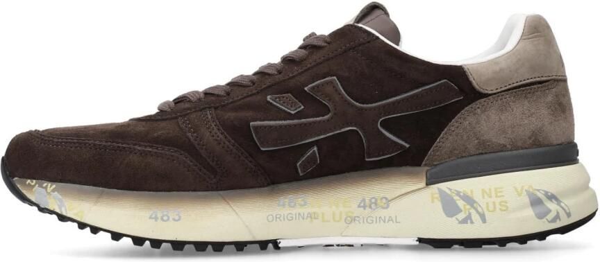 Premiata Bruine Suède Sneakers met Taupe Hiel