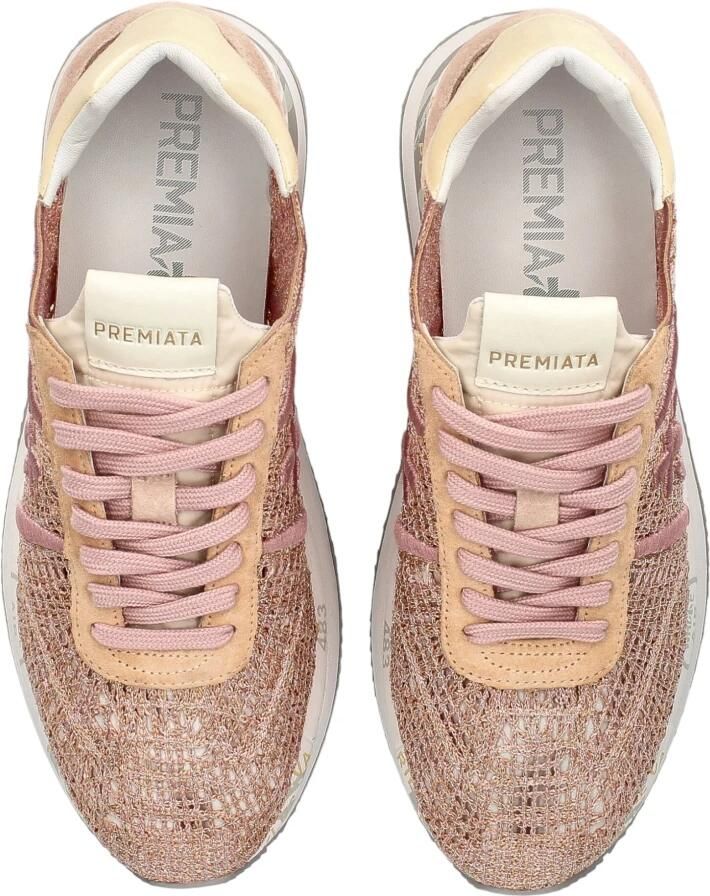 Premiata Kwaliteitslederen sneaker met koordtextuur Pink Dames - Foto 2