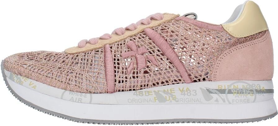 Premiata Kwaliteitslederen sneaker met koordtextuur Pink Dames - Foto 4