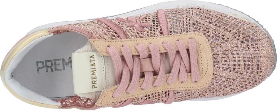 Premiata Kwaliteitslederen sneaker met koordtextuur Pink Dames - Foto 5