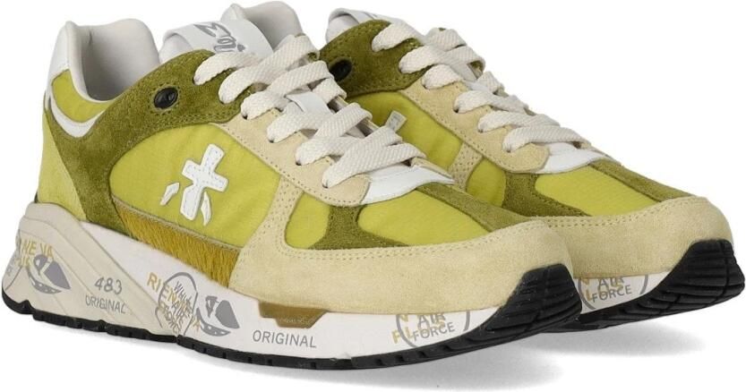 Premiata Groen Witte Sneaker met Nylon Inzetstukken - Foto 3
