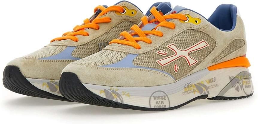 Premiata Heren Salie Groene Sneakers met Oranje Details - Foto 2