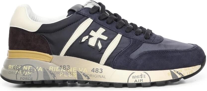 Premiata Blauwe Lage Top Sneakers Stijlvol Comfort