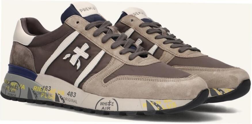 Premiata Lander Sneakers Suède Heren Beige - Foto 2