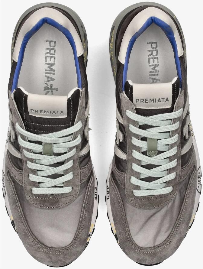 Premiata Grijze Lander Sneakers met Gekleurde Zool Multicolor Heren - Foto 4