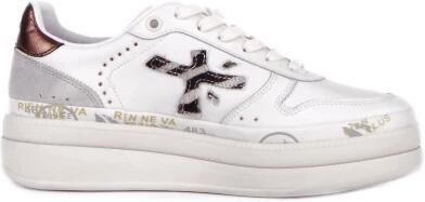 Premiata Witte Leren Sneakers Logo Zijkant Achterkant White Dames - Foto 12