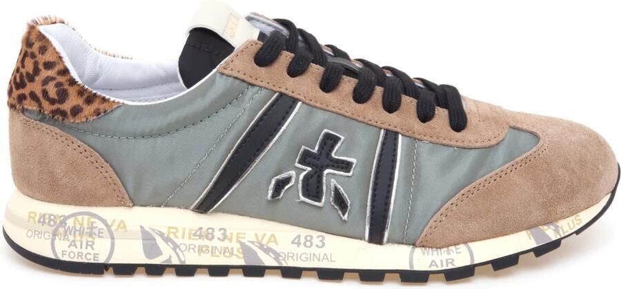 Premiata Bruine Platte Schoenen Animalier Detail Brown Dames