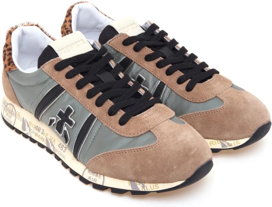 Premiata Bruine Platte Schoenen Animalier Detail Brown Dames - Foto 3