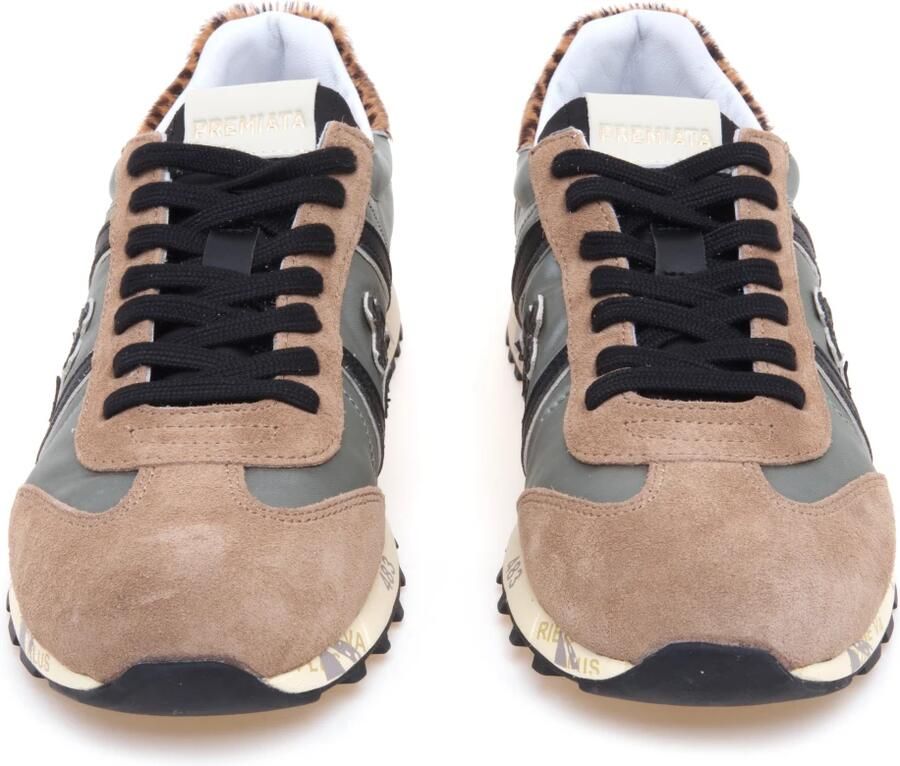 Premiata Bruine Platte Schoenen Animalier Detail Brown Dames - Foto 2