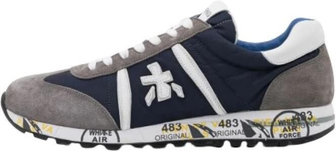 Premiata Blauwe Nylon Sneakers met Suède Inzetstukken Blue Heren - Foto 7