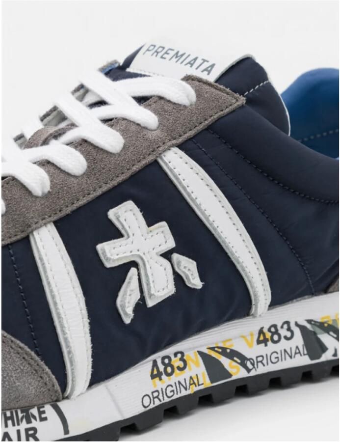 Premiata Blauwe Nylon Sneakers met Suède Inzetstukken Blue Heren - Foto 2