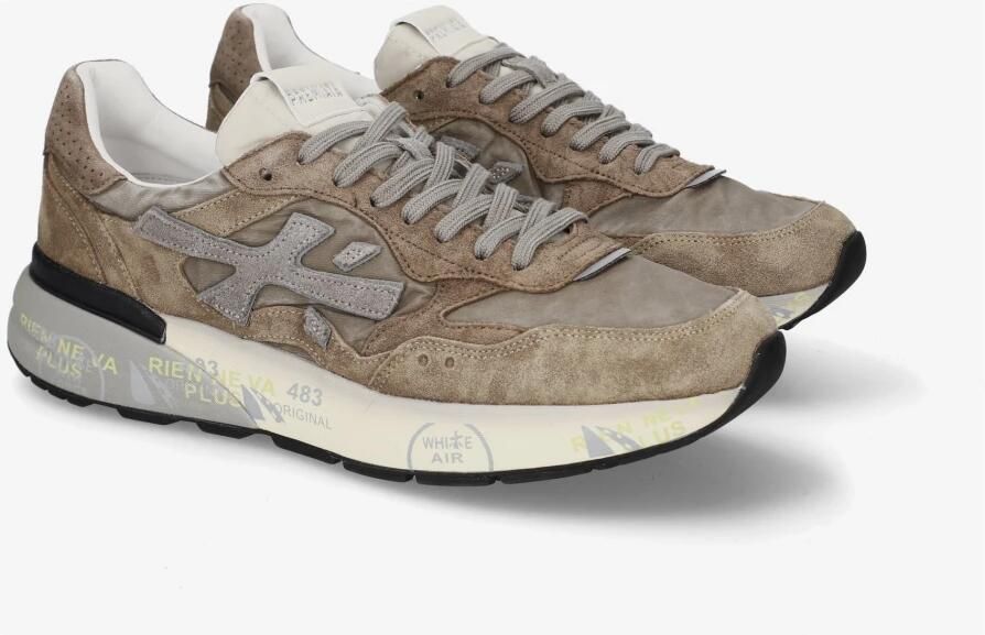 PREMIATA Lage Sneakers Heren Mick Textiel Bruin - Foto 8