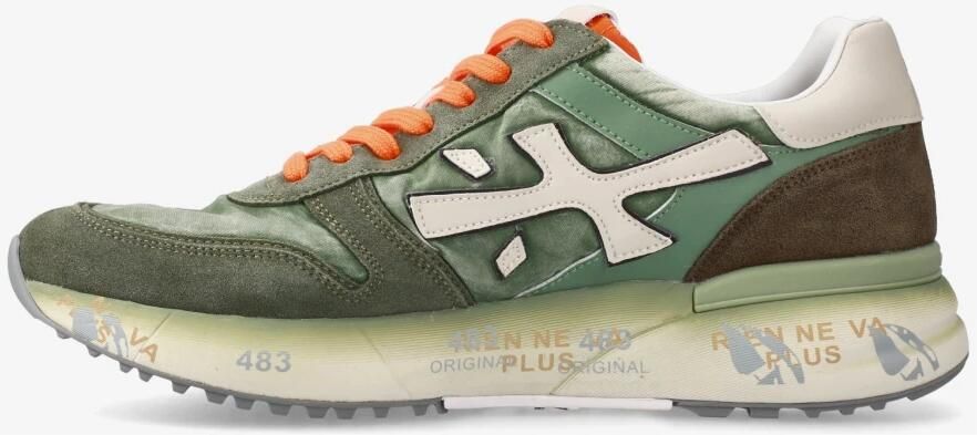 Premiata Groene Sneakers met Suède Leren Rand - Foto 2