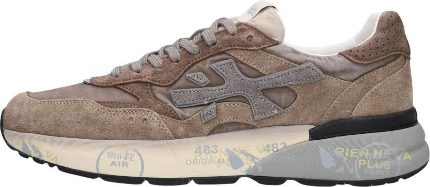 PREMIATA Lage Sneakers Heren Mick Textiel Bruin - Foto 7