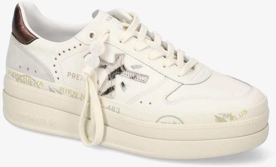 Premiata Witte Leren Sneakers Logo Zijkant Achterkant White Dames - Foto 5