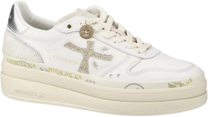 Premiata Witte Leren Sneakers Veters Logo - Foto 3