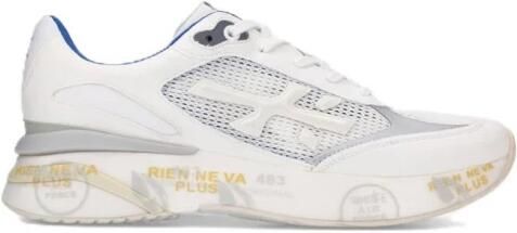 Premiata Witte Panelen Leren Sneakers Multicolor Heren