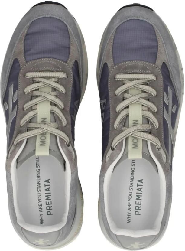 PREMIATA Lage Sneakers Heren Moerun Textiel Blauw - Foto 7