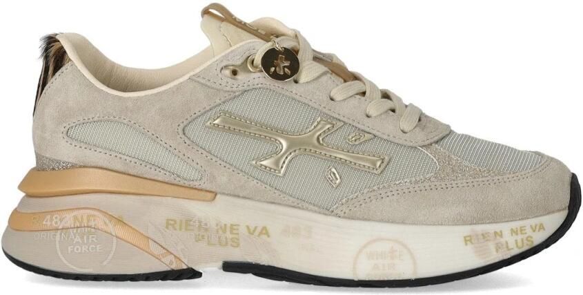 PREMIATA Lage Sneakers Dames Moerun-d Maat: 37 Materiaal: Suède Kleur: Beige - Foto 4